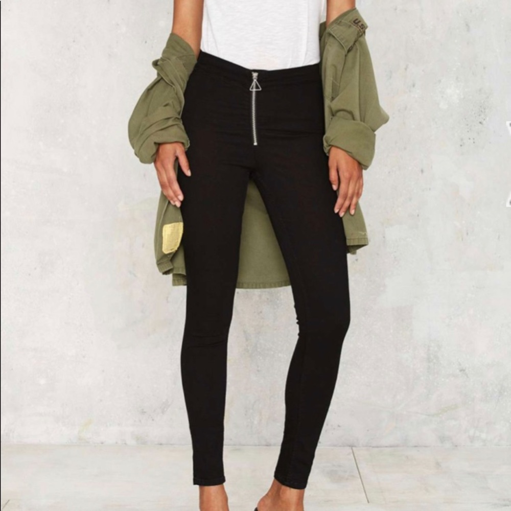 High waisted black skinny jeans